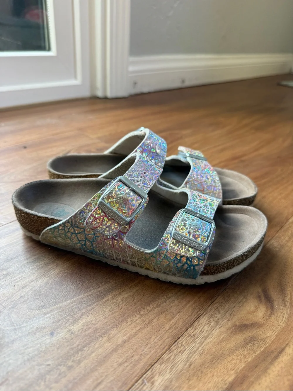 Birkenstock Kids Iridescent Multicolor Double-Buckle Sandals